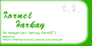 kornel harkay business card